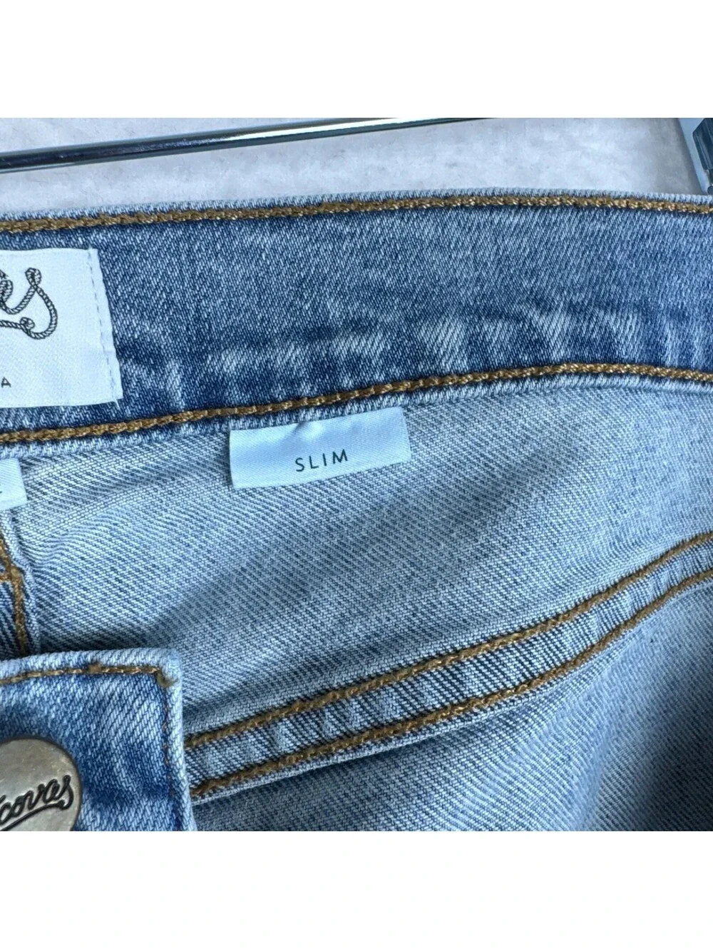 Tecovas Mens 38x30 Slim Straight Light Blue Wash Stretch Denim Jeans Western